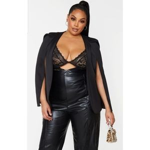 Pretty little thing black cape blazer